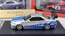 1/64 Fast Speed NISSAN 日産 skyline スカイライン　GT-R mk5 R34 ワイスピ　ブルーシルバー_画像4