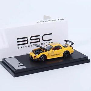 1/64 BSC MAZDA マツダ RX-7 雨宮　FD3S 黄色カーボンボンネット　黒ホイール