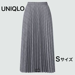 UNIQLO ユニクロ　アコーディオン　プリーツ　スカート　ロング　グレー　チェック　S