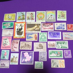 外国切手約30枚 オーストラリア カナダ ブラジル イスラエル他 アンティーク レア 