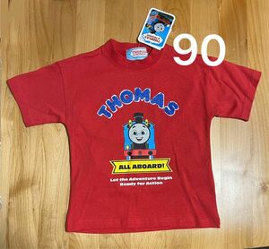 《新品》トーマス　半袖Tシャツ　90 半袖　tシャツ　赤　男の子　女の子　きかんしゃトーマス　バックプリント