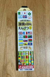 《新品》国旗大百科えんぴつ　B芯　12本入り　国旗　鉛筆　知育　クツワ