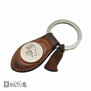 IL BISONTE Il Bisonte key ring silver Logo plate cow leather 54523-0-5050 fine quality key ring Brown compact size simple adult 