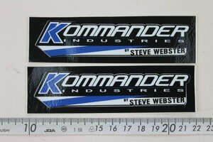 50%off！ KOMMANDER(コマンダー) ステッカー 3.5cmX12cm 2枚セット Blue #KOM-S01-BL-2