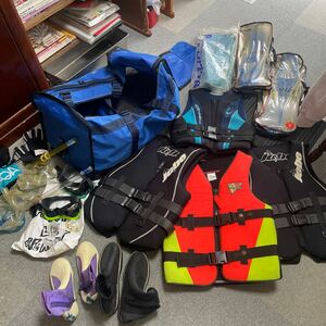  excellent level! super-gorgeous . snorkel set all 18 point life jacket OBRIEN Jobe ONEILL fins mask marine shoes diving back attaching 