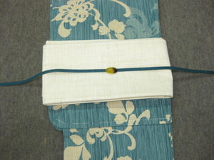  женский юката * взрослый юката классика рисунок голубой земля . рисунок юката *. неотбеленная ткань маленький obi 4 позиций комплект 