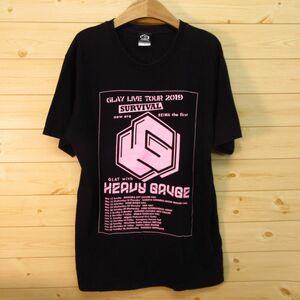 ◎GLAY グレイ HEAVY GAUGE 2019 ライブツアー◆半袖 Tシャツ バンド グッズ◆メンズ 黒 Mサイズ◆A5061