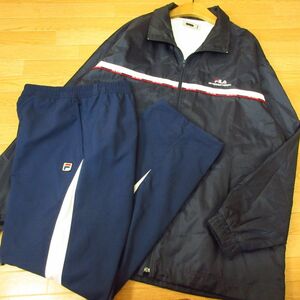 ◎使用少なめ！L 上下セット！FILA フィラ◆ウィンドジャケット&ジャージパンツ◆メンズ 紺◆B4167