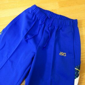 ◎美品！M-L 上下セット！80s asics アシックス レトロ◆セットアップ ジャージ ジャケット&パンツ ヴィンテージ◆メンズ 青◆B4158の画像5