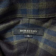 ◎美品！BURBERRY LONDON バーバリーロンドン◆長袖シャツ チェック柄 ドレスシャツ 三陽商会◆メンズ 紺 Lサイズ◆A5232_画像8