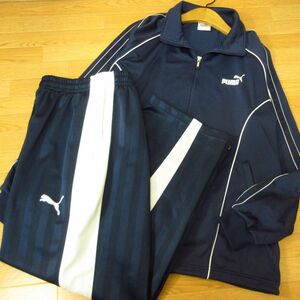 * beautiful goods!L top and bottom set!PUMA Puma * jersey jacket & pants * men's navy blue *B4237