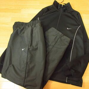 ◎使用少なめ！L 上下セット！NIKE ナイキ◆ジャージジャケット&ナイロンパンツ◆メンズ 黒◆B4228