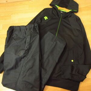 ◎DESCENTE デサント XL 上下セット◆ジャージジャケット&ナイロンパンツ◆メンズ 黒◆B4207