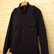 ◎美品！BLACK BARRETT ブラックバレット ニールバレット◆ミリタリーシャツ ジャケット ストレッチ◆メンズ 黒 2 Mサイズ◆A5139_画像3