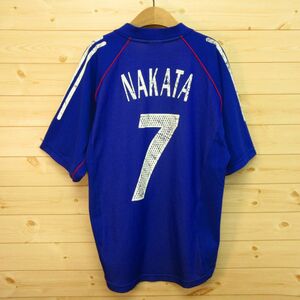 ◎日本代表 サッカー 2002年 ＃7 中田英寿 adidas アディダス◆ユニフォーム ゲームシャツ プリントロゴ◆メンズ ホーム Mサイズ◆A5190