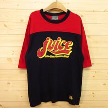 ◎使用少なめ！B'z LIVE-GYM Pleasure 2000 juice ビーズ◆ツアー Tシャツ 七分袖 稲葉浩志 松本孝弘 グッズ◆メンズ 赤x黒 M相当◆A5279_画像1