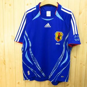 ◎美品！日本代表 サッカー 2006-2007 刃文 adidas アディダス◆ユニフォーム ゲームシャツ グッズ◆キッズ 青 160サイズ◆A5330