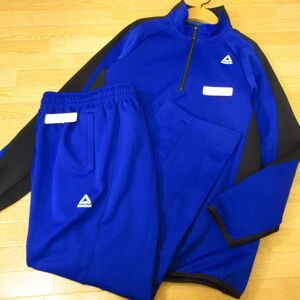 ◎使用少なめ！M-L 上下セット！Reebok リーボック◆セットアップ ジャージ ジャケット&パンツ◆メンズ 青x黒◆B4326