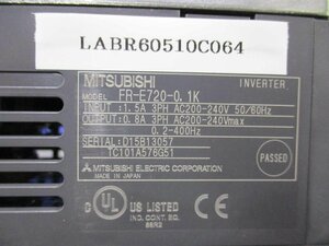 中古 MITSUBISHI INVERTER FR-E720-0.1K インバータ 200V(LABR60510C064)