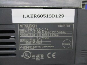 中古MITSUBISHI INVERTER FR-E720-0.1K インバータ 200V(LAER60513D129)