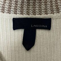 【伊】LARDINI ラルディーニ 最高級 千鳥柄 ニットベスト/ジレ ベージュ M 極美品 イタリア製 E012_画像6