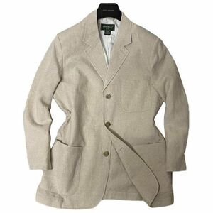  spring summer flax 100% Eddie Bauer Eddie Bauer Kiyoshi .linen tailored jacket light beige beautiful goods D185