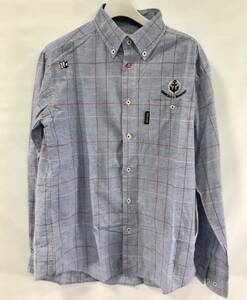 sinakoba long sleeve button down shirt blue check used L size 