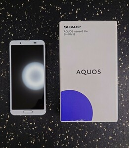SHARP AQUOS sense3 lite SH-RM12 シルバーホワイト SIMフリー Android 楽天モバイル シャープ 美品 試用少