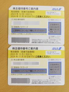 （送料無料）ANA 全日空　株主優待券　2024年11月30日まで　2枚　番号通知対応可