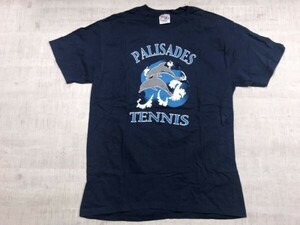 PALISADES TENNIS テニス Hanes ヘインズ オールド レトロ スポーツ カレッジ 90s 古着 半袖Tシャツ カットソー メンズ L 紺