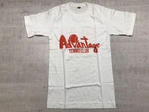 Advantage TENNIS CLUB テニス オールド 昭和 レトロ スポーツ ウェア 90s 古着 半袖Tシャツ カットソー メンズ M 白