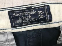 アバクロンビー＆フィッチ Abercrombie&Fitch アメカジ サーフ スリム チノ パンツ ボトムス メンズ コットン混 30×30 紺_画像2