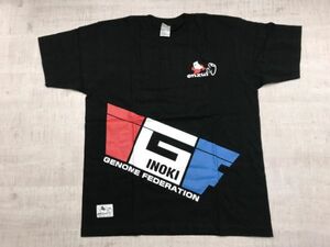 IGF イノキ・ゲノム・フェデレーション 格闘技 新日本プロレス アントニオ猪木 マルチプリント 半袖Tシャツ カットソー メンズ L 黒