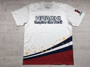 HITACHI INSPIRE THE NEXT スポーツ 企業物 日立ソフトボール部 日立製作所 ジャージー 半袖Tシャツ メンズ ポリエステル100% 日本製 L