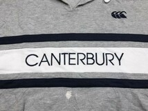 カンタベリー CANTERBURY OF NEW ZEALAND ラグビー スポーツ 鹿の子 半袖ラガーシャツ メンズ 大きいサイズ XL グレー_画像3