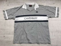 カンタベリー CANTERBURY OF NEW ZEALAND ラグビー スポーツ 鹿の子 半袖ラガーシャツ メンズ 大きいサイズ XL グレー_画像1