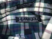 EDITION by VAN HEUSEN ヴァンヒューゼン オールド トラッド アメカジ 古着 アメリカンチェック 長袖シャツ メンズ ボタンダウン M 紺系_画像2