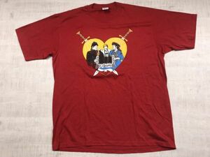 USA製 ジャージーズ JERZEES オールド 80s アメカジ ストリート 古着 中世イラスト 半袖Tシャツ カットソー メンズ 大きいサイズ XL 赤