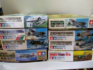 タミヤ1/48プラモデル　零戦 雷電 疾風 飛燕　セット