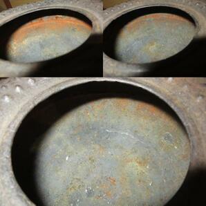 （古美術 鈴木） 未使用の半砂鉄の南部吉田造鬼霰の古い鉄瓶 ５１９の画像9