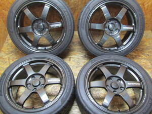 ★RAYS　VOLK　RACING　TE37　★17インチ×7.5J（+48）5穴-PCD114.3ミリ　★アドバン　215/45R17　★シルビア　アルテッツァ　インテグラ