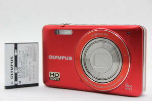 【美品 返品保証】 オリンパス Olympus VG-120 レッド 5x Wide バッテリー付き コンパクトデジタルカメラ v509