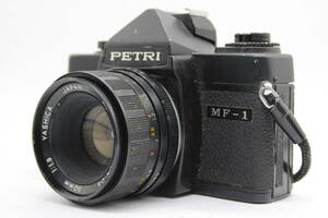 【返品保証】 ペトリ PETRI MF-1 ブラック AUTO YASHINON-DS 50mm F1.9 M42マウント ボディレンズセット C7740
