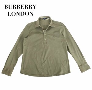 中古 バーバリーロンドン BURBERRY LONDON 長袖シャツ ヘンリーネック カーキ メンズ Lサイズ