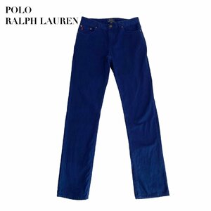 中古 ポロラルフローレン POLO RALPHLAUREN スキニーパンツ デニムジーンズ ロイヤルブルー レディース サイズ16