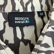 中古 ブルックリンオーバーオール BROOKLYN OVERRAL 半袖 ワークシャツ 迷彩柄 ベージュ ブラウン メンズ Mサイズ_画像4