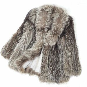 4-ZDF231 silver fox FOX fox fur top class fur book@ fur half coat Brown white 11 lady's 