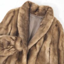 4-ZDF316 パステルミンク MINK ミンクファー 最高級毛皮 ハーフコート ショールカラー 毛質 艶やか 柔らか ブラウン レディース_画像3
