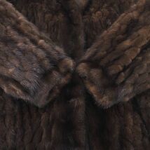 4-ZDF299 デミバフミンク MINK ミンクファー 最高級毛皮 ハーフコート 編み込みデザイン ブラウン 11 レディース_画像4