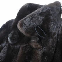 4-ZDF326【美品】Great Lake Fur マホガニーミンク MINK ミンクファー 最高級毛皮 セミロングコート 毛質 艶やか 柔らか ダークブラウン_画像4